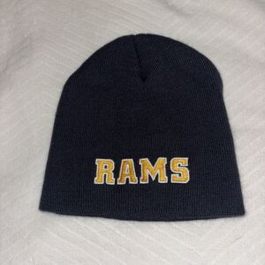 Rams Sport & Company Black Knit Beanie Embroidered Acrylic Winter Hat Unisex